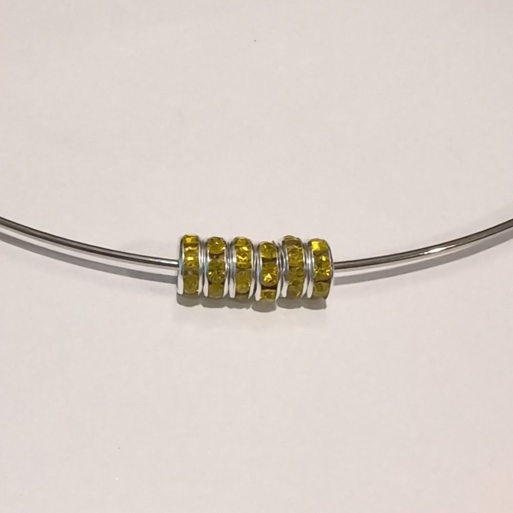 6 Yellow 8mm Rondelle Spacer Beads